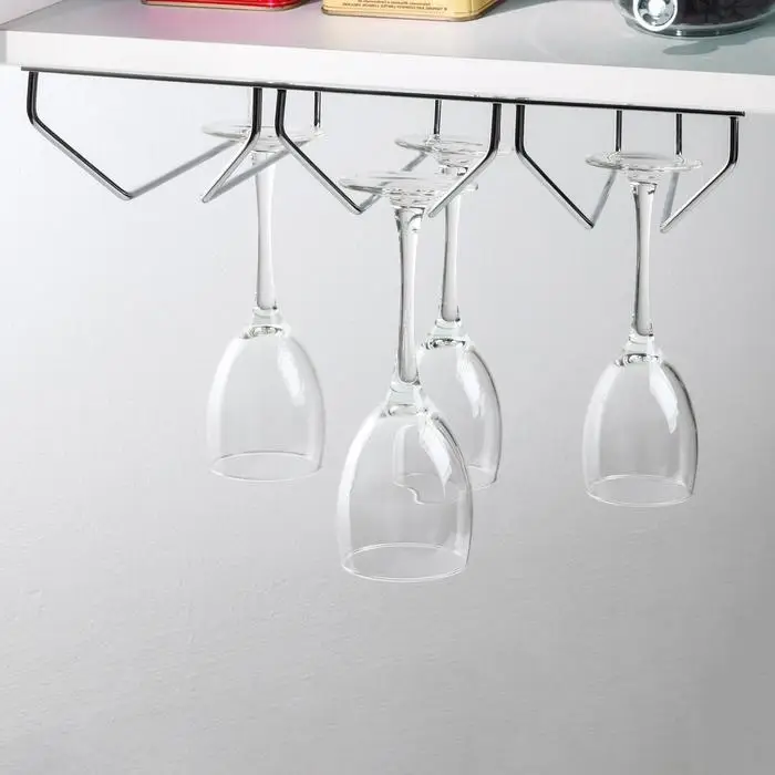 Сушилка для бокалов Доляна, 3 направляющих, 34&times;6.5&times;33 см, хромированная