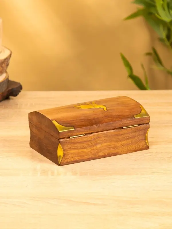 Шкатулка  Шкатулка "Слон" 15,5х10х7 см, дерево шишам, латунь