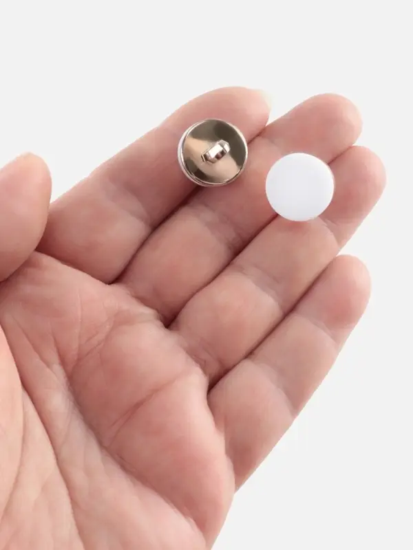 Пуговицы на ножке, пластиковые, d=15 мм, набор 10 шт., матовые, белые