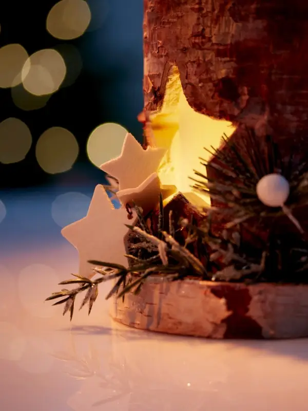 Светодиодная фигура деревянная «Декоративный пень», 1 LED, от батареек AAAx2, свечение тёплое белое