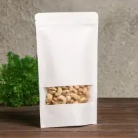 Пакет Zip-lock Крафт, белый, с прямоугольным окном 16&times;26 см