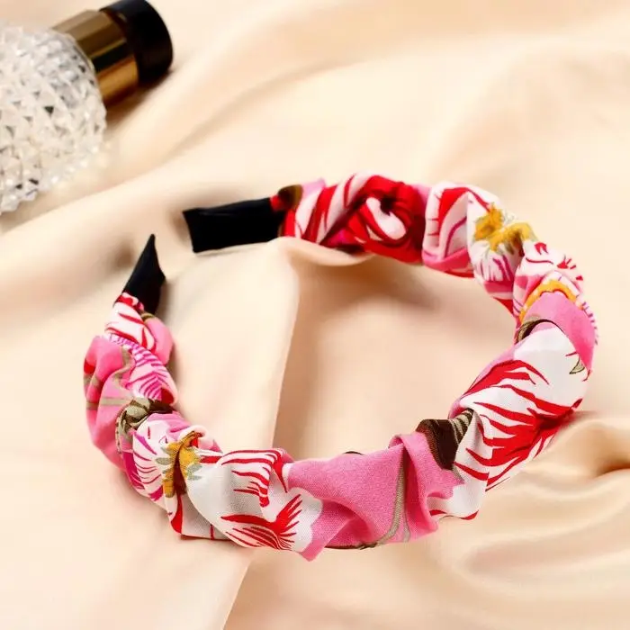 Ободок для волос  Ободок для волос "Ралина" цветы, 3 см, розовый