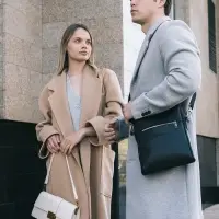 Сумка женская мессенджер TEXTURA на клапане, 26&times;8.5&times;14 см, молочная