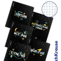 Набор предметных тетрадей ErichKrause. Inscription, 12 предметов, 48 листов, со справочным материалом, обложка из мелованного картона