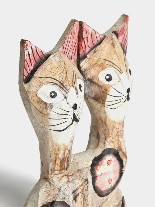 Сувенир интерьерный &laquo;Сиамские кошечки&raquo;,12&times;3&times;30 см, дерево, цв. красный