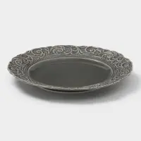 Тарелка обеденная WY Floral Laceware, d=25 см, фарфор, серая