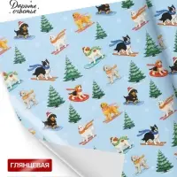 Упаковочная бумага &laquo;Зимняя&raquo;, 70&times;100 см, глянец, 1 лист