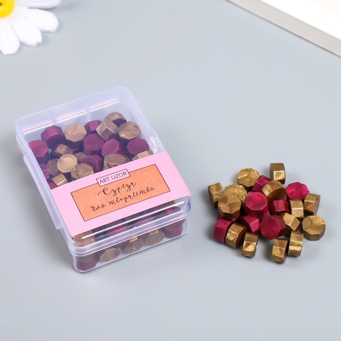 Сургуч в гранулах в коробочке Сургуч в гранулах в коробочке "Восьмигранник" холодная зима 35 гр 2,4х5,5х7 см