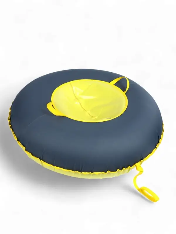 Тюбинг-ватрушка Winter Star, диаметр чехла 120 см, серый, жёлтый Тюбинг-ватрушка Winter Star, диаметр чехла 120 см, серый, жёлтый