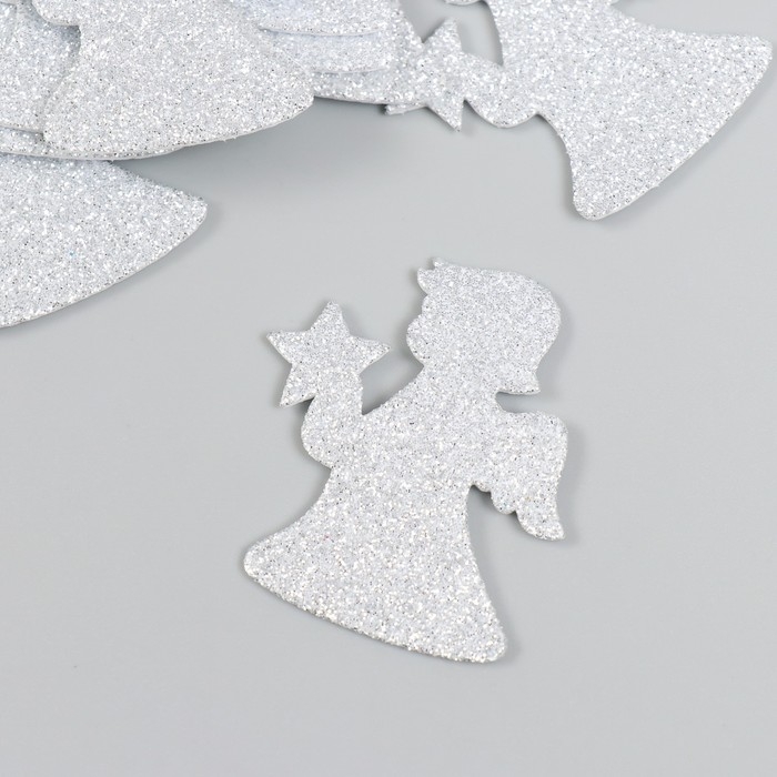 Декор Декор "Ангелочек" серебро 5 см набор 10 шт фоам глиттер