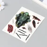 Переводные тату на тело цветные «Скелет и раны», 12×15 см