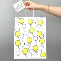 Пакет подарочный с открыткой &laquo;С Днём рождения&raquo;, крафт, 28&times;22&times;13 см