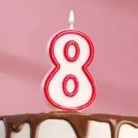 Свеча для торта «Цифра 8», 7 см, МИКС