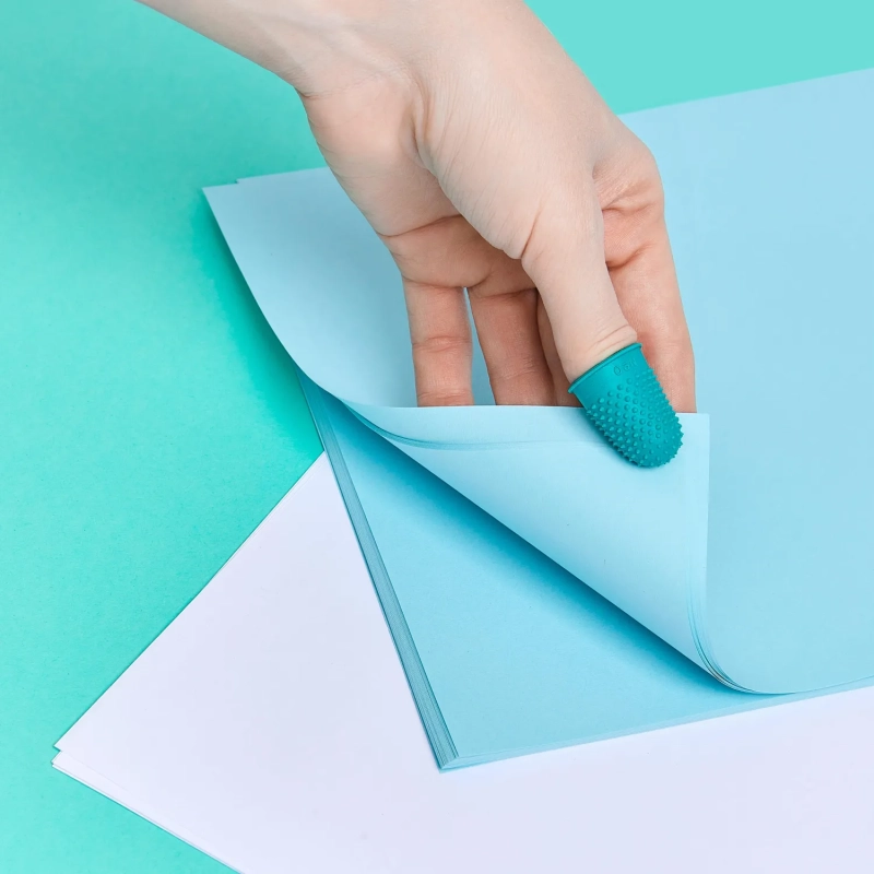 Напальчник для бумаг d=16мм, высота 28мм, зеленый резина