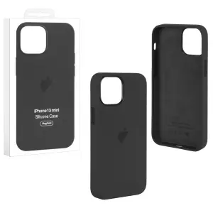 Чехол для iPhone 13 Mini Silicone Case 100% ORG Midnight (MagSafe + анимация NFC) с LOGO