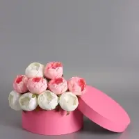 Коробка круглая розовая, 25 х 12 см