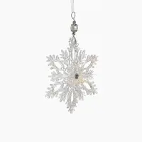 Ёлочная игрушка &laquo;Зимнее волшебство. Узорчатая снежинка&raquo;, d=13.2 см, прозрачный, МИКС