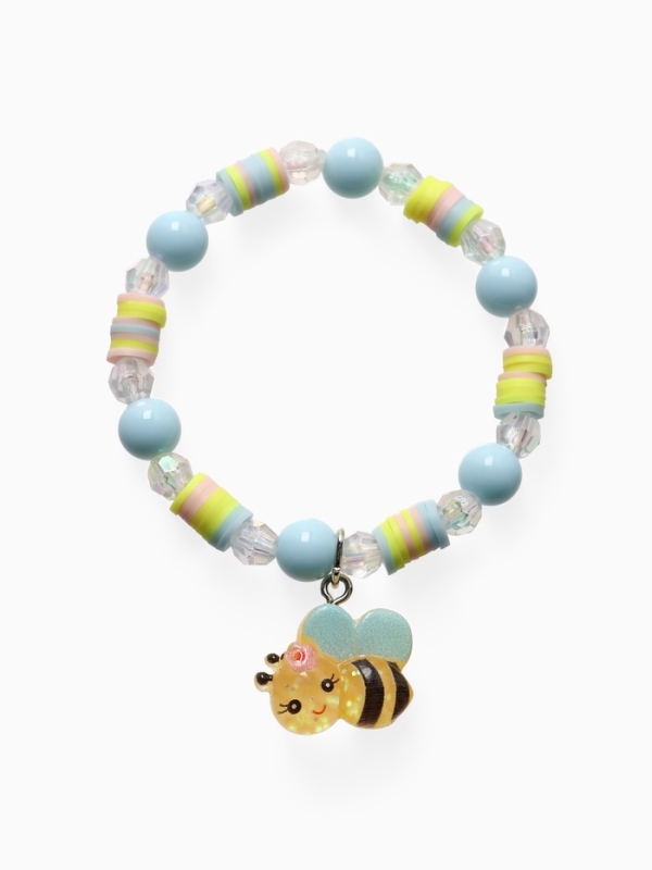 Браслет детский  Браслет детский "Выбражулька" фимо с бусинами, пчелка с бусинами, цветной