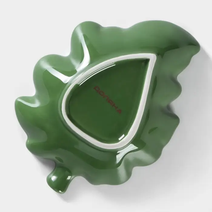 Блюдо сервировочное Доляна &laquo;Лист&raquo;, 17&times;12.5&times;3.9 см, зелёное