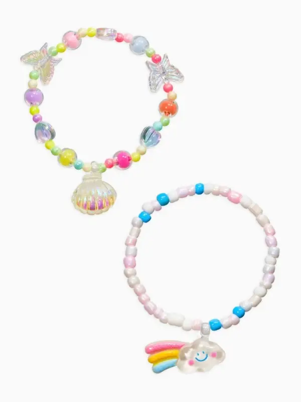 Браслет детский «Выбражулька», 2 шт. набор, жемчужина желаний, цветной Браслет детский «Выбражулька», 2 шт. набор, жемчужина желаний, цветной