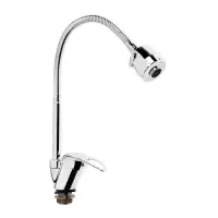 Смеситель для кухни ZEIN ZCR=2101, гибкий излив, картридж 40 мм, двухрежимный аэратор, хром