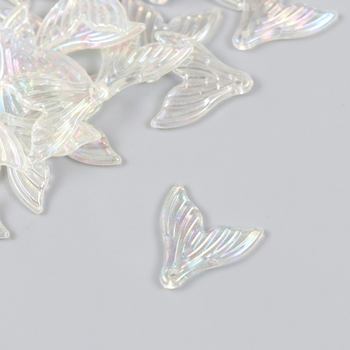 Декор для творчества пластик Декор для творчества пластик "Хвост" перламутровый, прозрачный набор 30 шт 2х2 см