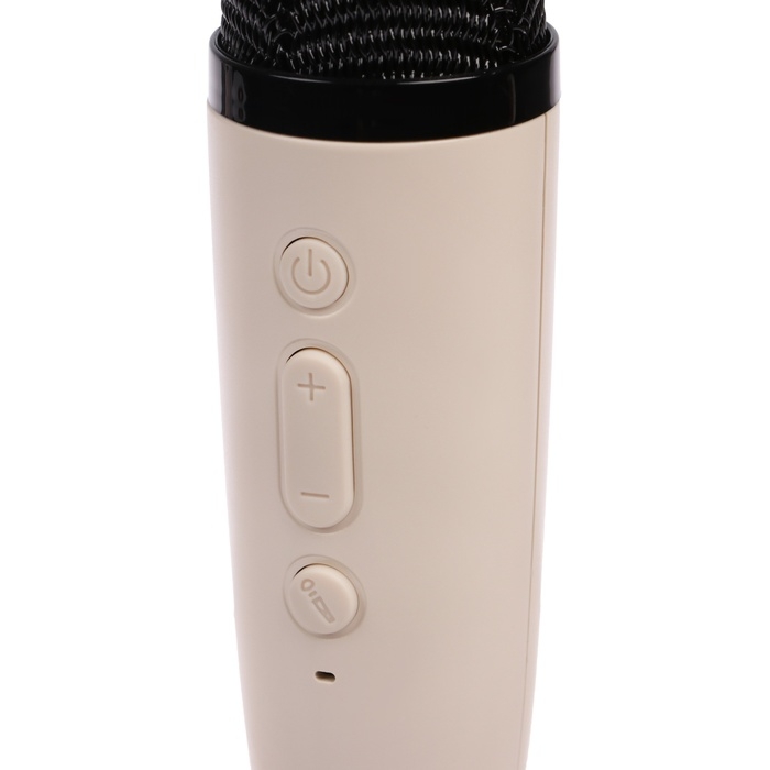 Мини караоке-система K12, 5 Вт, 2 микрофона, 800/400мАч, Jack 3.5, Type-С, USB, RGB,бежевая Мини караоке-система K12, 5 Вт, 2 микрофона, 800/400мАч, Jack 3.5, Type-С, USB, RGB,бежевая
