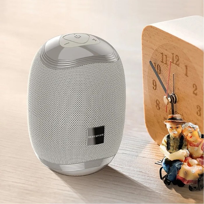 Портативная колонка Borofone R6, 10 Вт, BT5.0, AUX, FM, microSD, USB, 1200 мАч, серая Портативная колонка Borofone R6, 10 Вт, BT5.0, AUX, FM, microSD, USB, 1200 мАч, серая