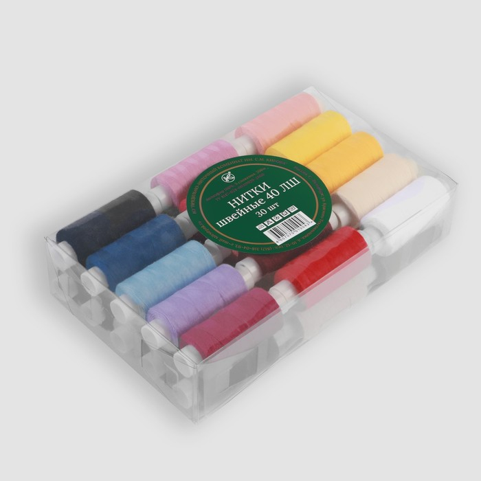 Набор ниток 40ЛШ, 200 м, 30 шт, цвет разноцветный Набор ниток 40ЛШ, 200 м, 30 шт, цвет разноцветный