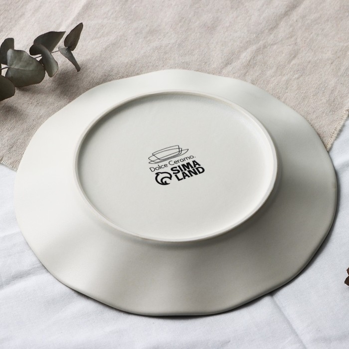 Тарелка керамическая «Самоцвет», 21.5 см, цвет бежевый Тарелка керамическая «Самоцвет», 21.5 см, цвет бежевый