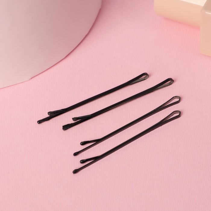 Невидимка для волос Невидимка для волос "Гладкие" (набор 40 шт) 6 см, чёрный