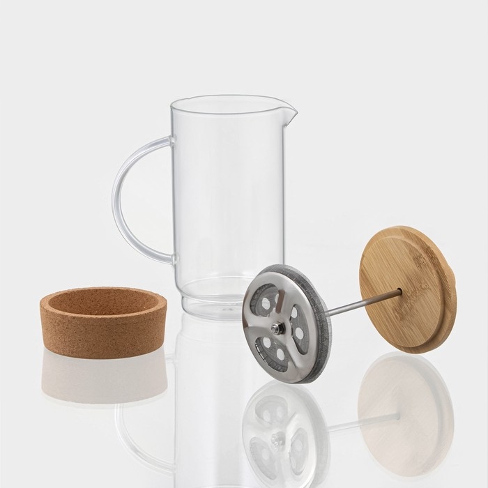 Чайник заварочный френч - пресс BellaTenero «Эко cork», 600 мл Чайник заварочный френч - пресс BellaTenero «Эко cork», 600 мл