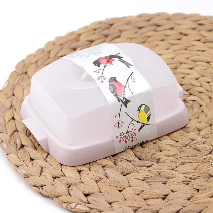 Маслёнка «Таира», пластиковая, 16,5×12 см, цвет розовый Маслёнка «Таира», пластиковая, 16,5×12 см, цвет розовый