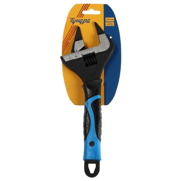 Ключ разводной с очень тонкими губками ТУНДРА, 2К рукоятка, толщина 3.5 мм, до 50 мм, 250 мм   98638 Ключ разводной с очень тонкими губками ТУНДРА, 2К рукоятка, толщина 3.5 мм, до 50 мм, 250 мм   98638