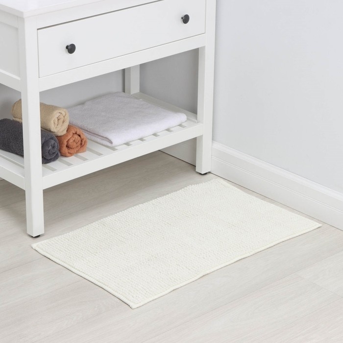 Коврик для дома LaDо́m, букли, плотность 1000 г, 50×80 см, цвет белый Коврик для дома LaDо́m, букли, плотность 1000 г, 50×80 см, цвет белый