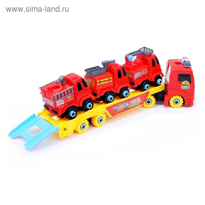 Конструктор винтовой «Пожарный автовоз», с 3 машинками Конструктор винтовой «Пожарный автовоз», с 3 машинками