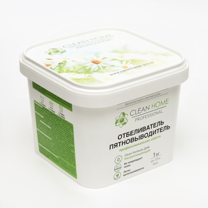Отбеливатель Clean Home, порошок, для тканей, 1 л Отбеливатель Clean Home, порошок, для тканей, 1 л