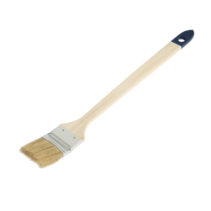 Кисть радиаторная ТУНДРА, натуральная щетина, деревянная рукоятка, 2 Кисть радиаторная ТУНДРА, натуральная щетина, деревянная рукоятка, 2", 50 мм
