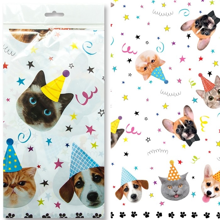 Скатерть одноразовая «Котики и Собачки», 120х180 см, 1 шт. Скатерть одноразовая «Котики и Собачки», 120х180 см, 1 шт.