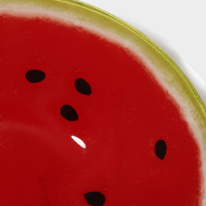 Салатник стеклянный Доляна «Сладкий арбуз», 600 мл, 18,5×5 см, цвет красный