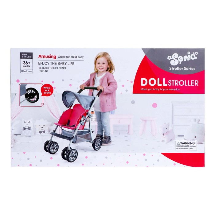 Коляска для кукол, металлический каркас, летняя Коляска для кукол, металлический каркас, летняя