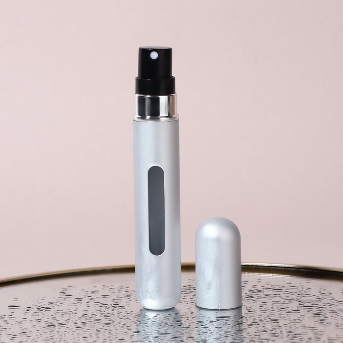Атомайзер для парфюма, с распылителем, 10 мл, цвет серебристый Атомайзер для парфюма, с распылителем, 10 мл, цвет серебристый