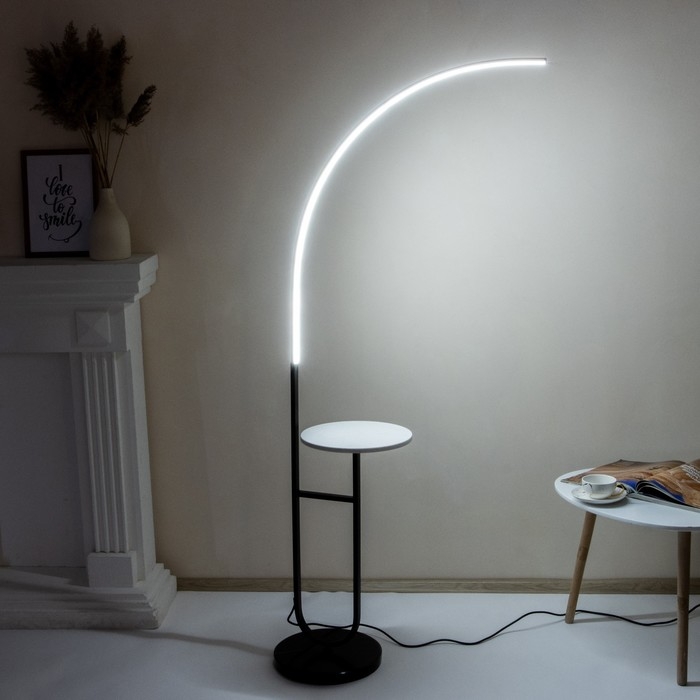 Торшер 19039/1 LED черно-белый 70х30х165 см