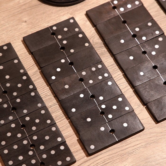 Игра настольная  Игра настольная "Домино" 14х14х30 см, манговое дерево