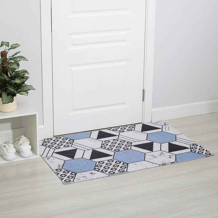 Коврик придверный грязезащитный Доляна «Геометрия», вырезной, 80×120 см Коврик придверный грязезащитный Доляна «Геометрия», вырезной, 80×120 см