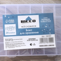 Органайзер для хранения RICCO, 24 ячейки, 19,5×13,5×2 см, цвет МИКС