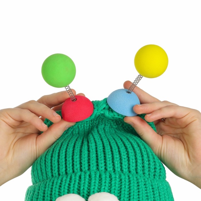 Карнавальная шапка  Карнавальная шапка "Глазастик" с рожками р-р 56-58, цвет зеленый