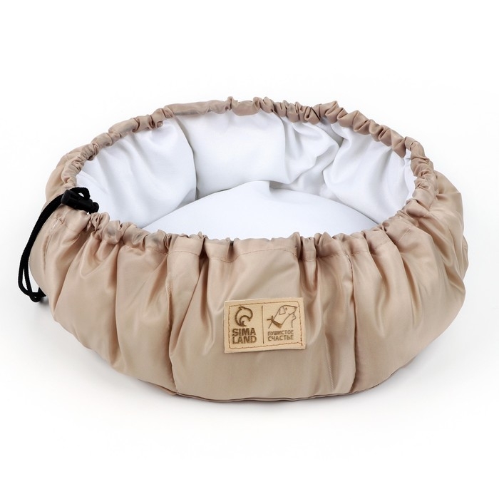 Лежанка для кошек и собак двусторонняя бежевая, 50-30х12 см Лежанка для кошек и собак двусторонняя бежевая, 50-30х12 см