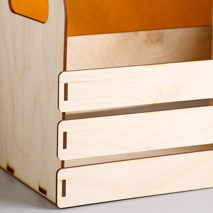 Кашпо деревянное 25×15×20 см  Кашпо деревянное 25×15×20 см "Кармен", ручки вырезы боковые, натуральный Дарим Красиво