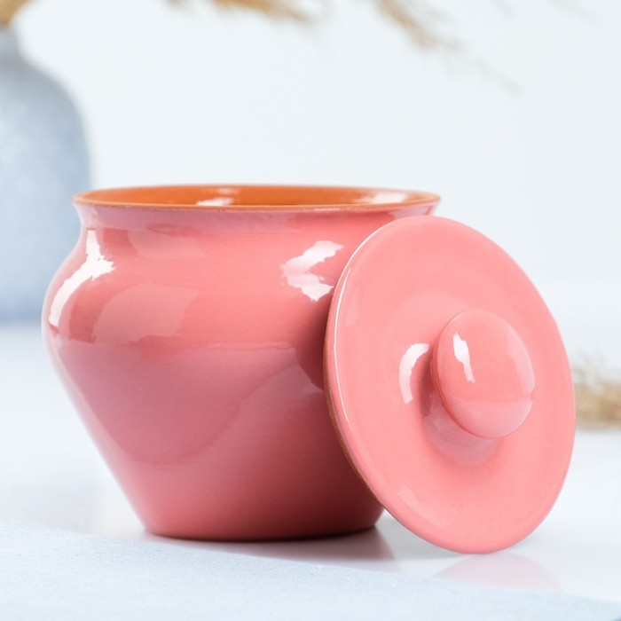 Горшочек под жаркое с крышкой  Горшочек под жаркое с крышкой "Вятский" 0,6л, розовый